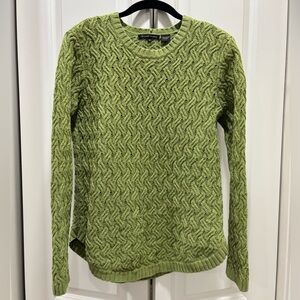 JEANNE PIERRE Olive Green Knit Crew Neck Sweater Sz M